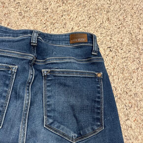Judy Blue Flare Jeans Sz 3/26 Denim Dark Wash 24 Inseam Stretch Comfort - Picture 4 of 6
